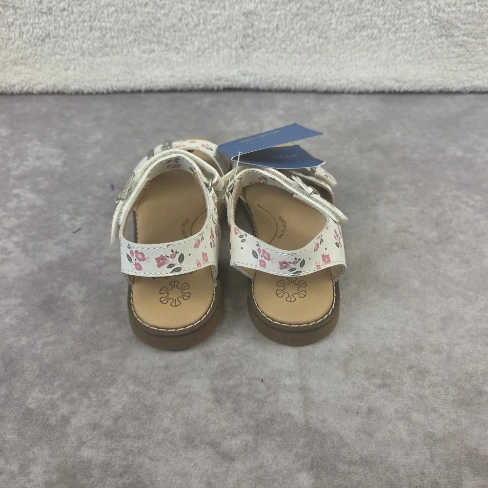 Stride Rite Alina White Pnk Floral Buckle Sandals Toddler Girls SZ 11M BG037001